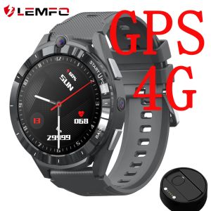 Montres LEM16 4G GPS montre intelligente Android 11 Smartwatch hommes 6GB 128GB 900mah avec batterie externe double système 2022 nouvelle montre intelligente 4G 1.6 pouces