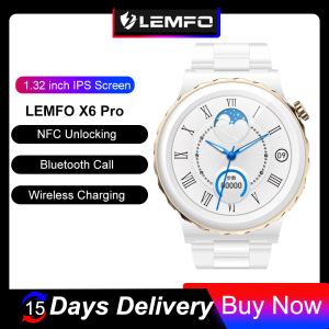 Relojes Lemdioe Smartwatch Women IP68 Implaz de agua NFC Smart Watches for Woman Bluetooth Call Wireless Charging para Android iOS 2023 Nuevo