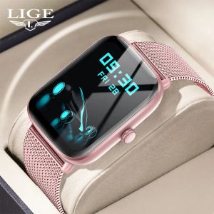 Montres LIGE montre intelligente femmes Bluetooth appel Smartwatch pour Android HUAWEI Xiaomi téléphone et iOS Apple iPhone dames Bracelet intelligent rose