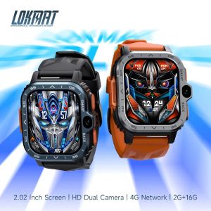 Montres Lokmat Appllp 4 Max Android Smart Watch Phone Fitness Tracker Screen tactile Double Caméra GPS WiFi Appelez WACTH CAROD SAXE MONITEUR