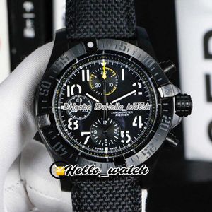 montres hommes marque de luxe Chronograph 45 Night Mission Series PVD Black Steel Case V13317101B1X1 Quartz Chronowatch Mens Wath Nylon Strap Sport