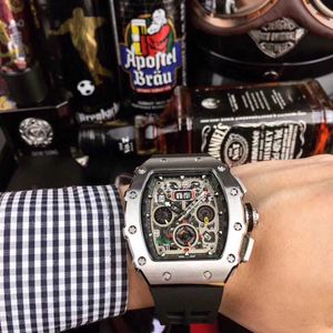 Montres montres masculines Montre de Luxe Watch de mouvement entièrement automatique RM50-03 Lumineux Hands Hands 40x50x16mm imperméable en acier inoxydable en acier inoxydable
