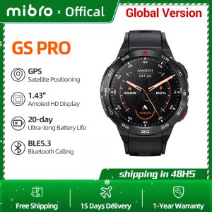 Relojes Mibro GS Pro Android Smartwatch Dual Core 1.43 pulgadas Pantalla Amoled Bluetooth llamando GPS GPS Smart Watch Men 2023 5atm impermeable