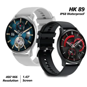 Montres NFC HK89 Smart Watch AMOLED AMOLED TACK SCIRPHOP RÉPONSE APPEL SATTENIE SPORTS SPORT