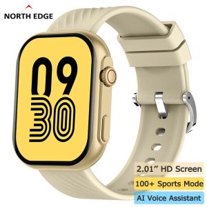 Regarde North Edge New Men's Smart Watch Bluetooth Call 2.01 '' HD BIG SCREAM 130+ Mode sportif Oxygène sanguin pour le téléphone iOS Android