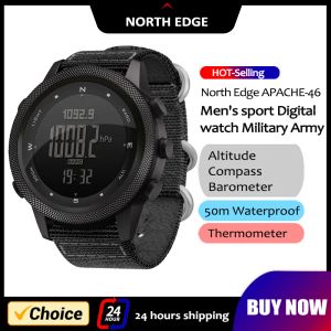 Montres North Edge Smart Watch for Men Altimeter Baromètre Thermomètre Compass Military Digital Clock Outdoor Smartwatch étanche 50m