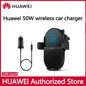 Montres Original Huawei Super Charge Wireless Car Chargeur 50W Carte de téléphone Car Chargeur Fast Mounting Double Charge 3D refroidissement CK030