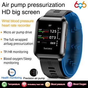 Montres P60 Smartwatch Pompe à air Airbag Véritable Pression artérielle Température d'oxygène Moniteur de fréquence cardiaque Sphygmomanomètre médical Montres intelligentes