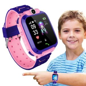 Montres Q12B Children Smart Watch Life Imperproof Kids Positionnement Positionnement Call Smartwatch Remote Locator Trackers Watch for Boys Girls Cadeaux
