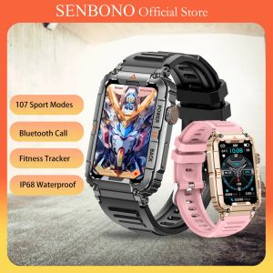 Regardez Senbono 2023 Nouvellewatch Smartwatch Bluetooth Call Fitness Tracker étanche Utral 9 Sport Smart Watch Women Men For Mate 60 Pro Téléphone