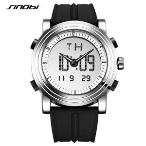 Montres Sinobi Sports Mens Quartz Digital Wrist Watchs Maly Stock Watch Date Imperproof Chronograph Running Man's Clocks Montres Femmes