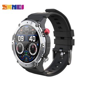 Relojes SKMEI 300mAh 1,32 pulgadas Bluetooth llamada Smartwatch hombres 24H gestión de la salud deporte Fitness Tracker reloj inteligente para Android ios