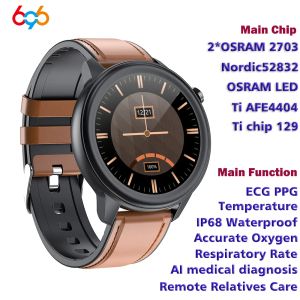 Montres Ti Chip Smart Watch E80 hommes Femmes Mesure de température IP68 Imperméable PPG + ECG Care Trate Monitor Fitness Tracker Smartwatch