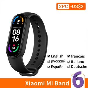 Watches Xiaomi Mi band 6 smart Bracelet 5color AMOLED screen Xiaomi band 6 blood oxygen fitness tracker Bluetooth smart waterproof belt