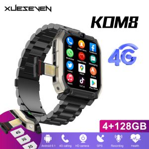 Relojes Xueseveneven Kom8 4G LTE Network Smartwatch HD Dual Camera GPS impermeable wifi Google Store Android 8.1 Sport Smart Watches for Men