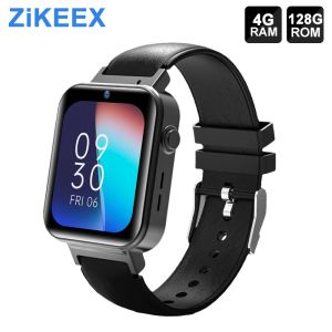 Montres Zikeex ZT21 4G Smart Watch Men Téléphone Android 9.1 4 Go 128 Go IP68 5ATM Proof GPS WiFi SIM Card de la fréquence cardiaque Smartwatch