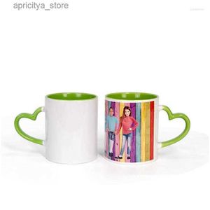 Tazas de botella de agua Logotipo personalizado 350ml 11 oz de cerámica Taza de cerámica Heart Reddone Redonde Hound Picture Implimation en blanco Café Café Copa de té DHOMV L48