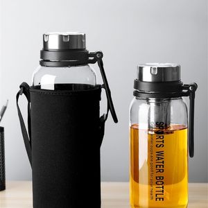 Bouteilles d'eau 2L verre avec ceinture Led affichage intelligent de la température portable tasse à thé bouteille d'eau sports de plein air voyage bouteille d'eau 230407