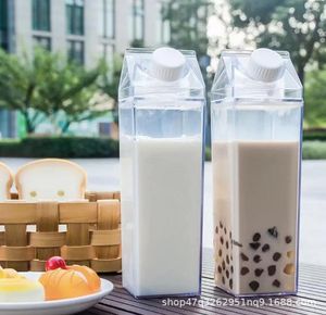 Bouteilles d'eau 500/1000 ml bouteille en PVC pichet à boire en plein air grande capacité jus tasse à thé lait Transparent Portable en plastique