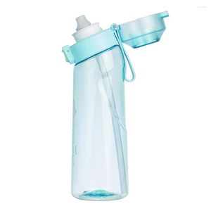 Bouteilles d'eau 650 ml bouteille avec paille aromatisée Sport de plein air potable parfum tasses un goût dosettes 0 saveur de sucre