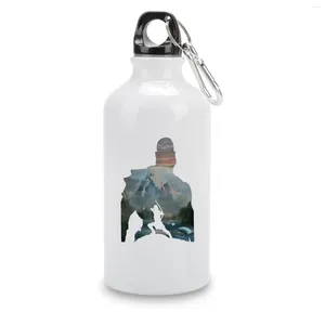 Botellas de agua DIY Botella deportiva Aluminio Kratos Silueta 6 Hervidor Tazas de cerveza Vacío Humor Gráfico Único