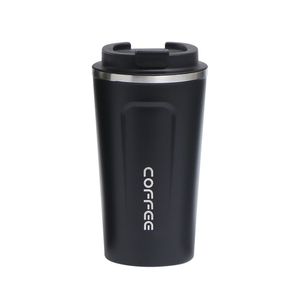 Bouteilles d'eau Tasse à café de voyage en acier inoxydable mat avec couvercle à rabat en silicone à une main, gobelet anti-fuite, flacons thermo, tasses sous vide, voiture de bureau ZWL712