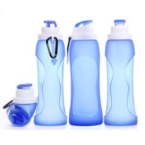 Botellas de agua Montañismo Ciclismo Deportes Botella de agua Plegable Conveniente Botella de agua Taza de agua de silicona de grado alimenticio 230309