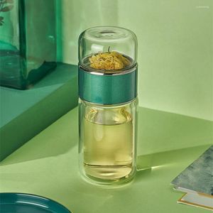 Botellas de agua Taza de té 280 ml Doble capa Lindo Hacer separación Productos para el hogar Vidrio de pared 7 18 cm Portátil