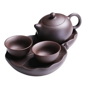 Bouteilles d'eau Yixing Tea Pot Boutique Purple Clay Xishi Théière Minerai Beauté Bouilloire Maître À La Main Teaware Cérémonie Boule Trou 231214