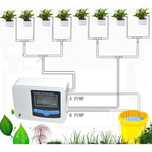 Equipos de riego Energía solar Controlador de riego por goteo Conjunto de 2 bombas Sistema de jardín Carga USB Dispositivo automático Flores en maceta