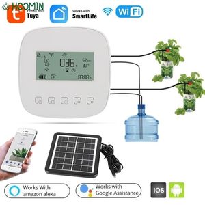 Watering Equipments WiFi Tuya with Solar Panel Digital Irrigation Timer Micro-drip Controller Intelligent Automatic Water 220930