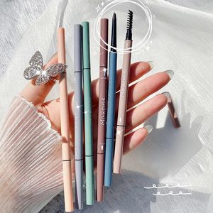 Maxfine Ultra Fine Triangle Eyebrow Pencil Precise Brow Definer Larga duración a prueba de agua Morandi Cool Brown Eyebrow Makeup 6 Color