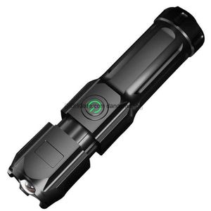 Étanche LED USB Rechargeable lampe de poche Portable ABS en plastique super lumineux lampes de poche torche télescopique zoom chasse en plein air camping lampe lumières