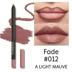 Lápiz Delineador de labios mate resistente al agua, lápiz labial con tinte de contorno rojo Sexy, taza antiadherente duradera, maquillaje de labios hidratante, cosmético, 12 colores A60