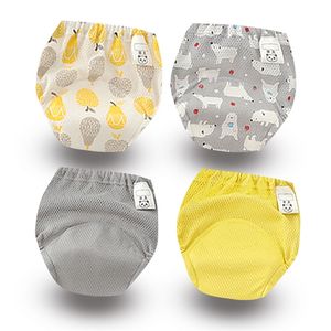 Impermeable Reutilizable Bebé Niños Algodón Orinal Pantalones de entrenamiento Pantalones cortos para bebés Ropa interior Pañales de tela Bragas para niños 4PCS / lot 211028