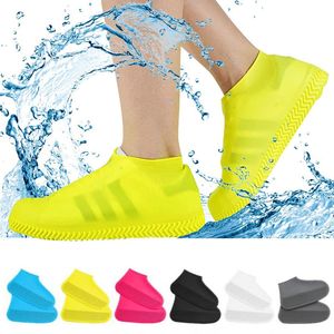 Couvre-chaussures imperméables unisexes réutilisables protecteurs antidérapants résistants à l'eau couvre-chaussures de pluie en caoutchouc de silicone protecteurs pour enfants/hommes/femmes