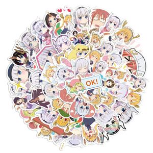 Autocollant étanche 50PCS Kawaii Anime Autocollants Miss Kobayashi's Dragon Maid Vinyle Stickers pour Scrapbooking Ordinateur Portable Bagages Voiture Enfants Fille Autocollant Jouets Autocollants De Voiture