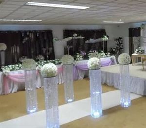 Lámpara de acrílico con forma de onda, 6785 centros de mesa de cristal para decoración de bodas