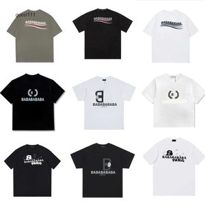 T-shirt Wave balencaigalies B Balencigalies da uomo Cotone Classico Designer Lock Double Luxury T-shirt T-shirt Donna Summer Fashion Premium Manica corta DVJI