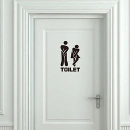 WC Toilet Entrée Signe Porte autocollants pour le lieu public Décoration Home Decoration Creative Pattern Seccules muraux DIY DROIT VINYLE MURAL ART