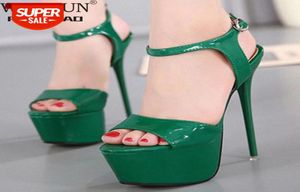 Wdhkun High Heel Platform Sandals Chaussures Ladies 16cm sexy Open Toe Pumps Mariage Party Robe Chaussures Cuir Sandales RU3A7487787