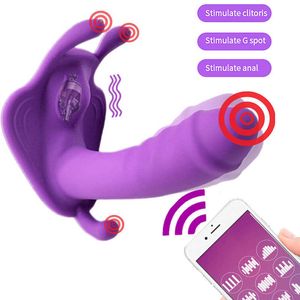 Use consolador mariposa vibrador juguetes sexuales para pareja orgasmo masturbador aplicación inalámbrico remoto vibrador bragas 210622