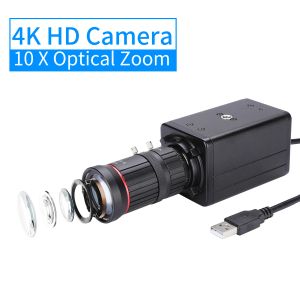 Webcams 4k hd Camera Camera caméra usb webcam 10x zoom optique compensation d'exposition auto coaptable avec fenêtre xp / 7/10 Linux Android