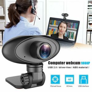 Webcams Full HD webcam 720p / 1080p webcam USB avec microphone manuel focus 90 degrés caméra Web grand angle pour ordinateur portable PC 3
