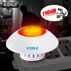 Webcams kerui sans fil intérieur imperméable stroboscope sirène flash sirène avec un son d'alarme 110 dB et un éclair rouge rouge
