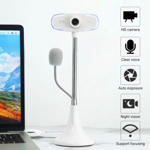 Webcams LED HD webcam Desktop avec microphone Vertical Camera Work Home Telecamera Video Rencontre USB web cam pour ordinateur PC ordinateur portable 20ar