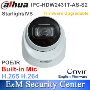 Webcams original dahua anglais étoiles ipchdw2431tass2 remplacer ipchdw4433ca 4Mp ip poe cctv ivs wdr ir oeyball caméra réseau