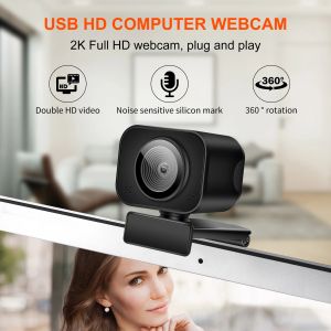 Webcams USB webcam 2k Camera web HD complète avec microphone web cam pour ordinateur pc