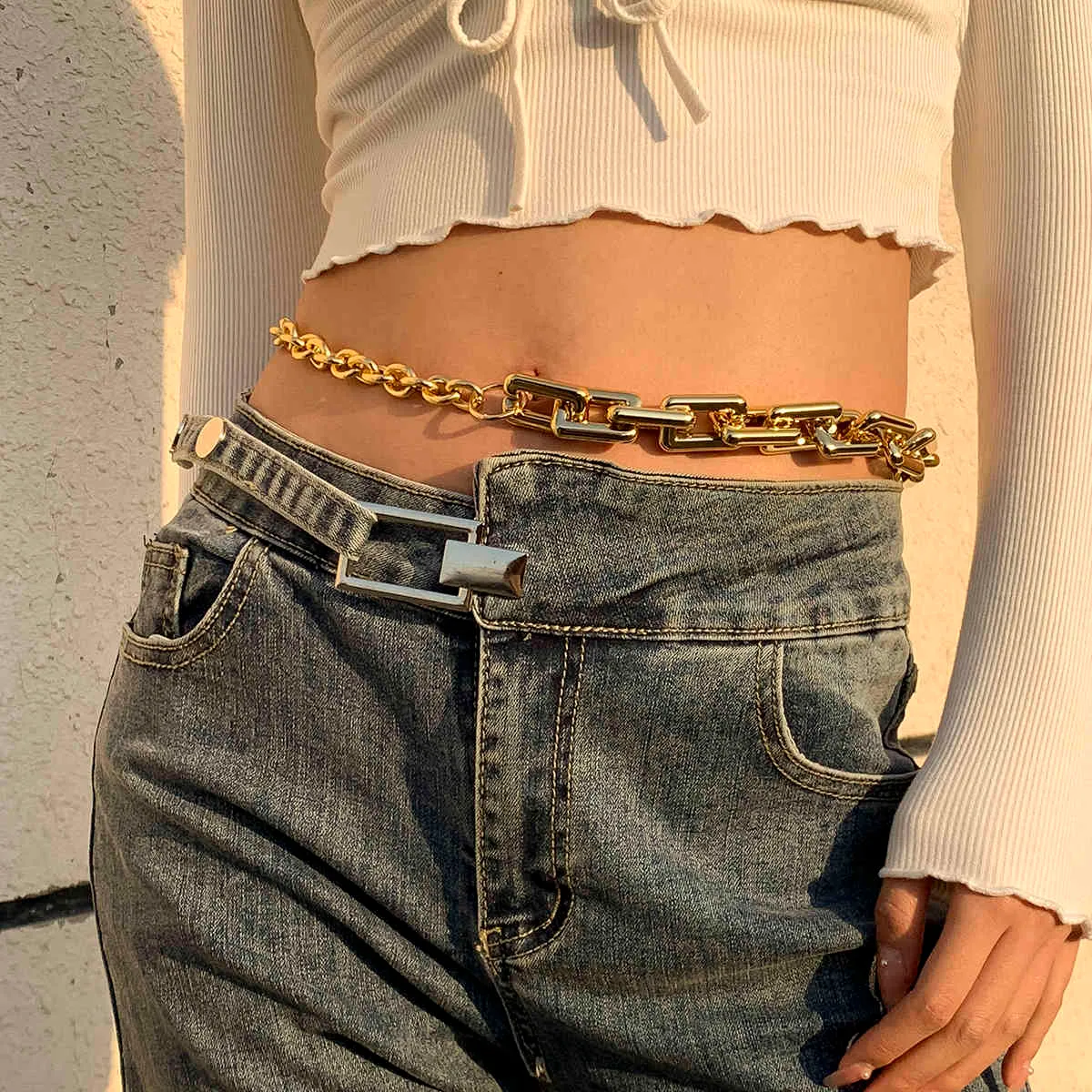 Sexy Belly Chain Gold Color Beach Bikini Body Chain Waist Belt Alumimum