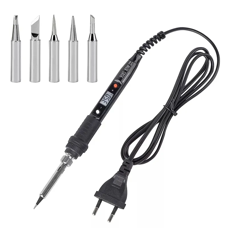 JCD soldering iron 80W temperature adjustable Welding Solder tools solder irons kit pure copper tips Ceramic heater set